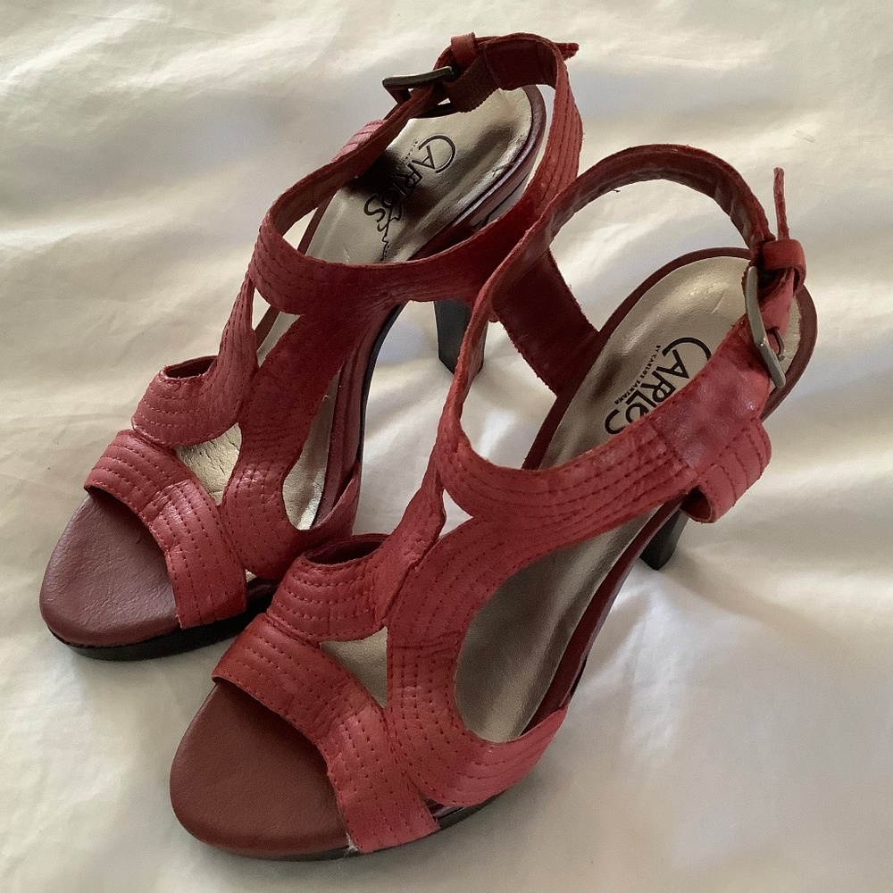Carlos size 5 Red leather sandals